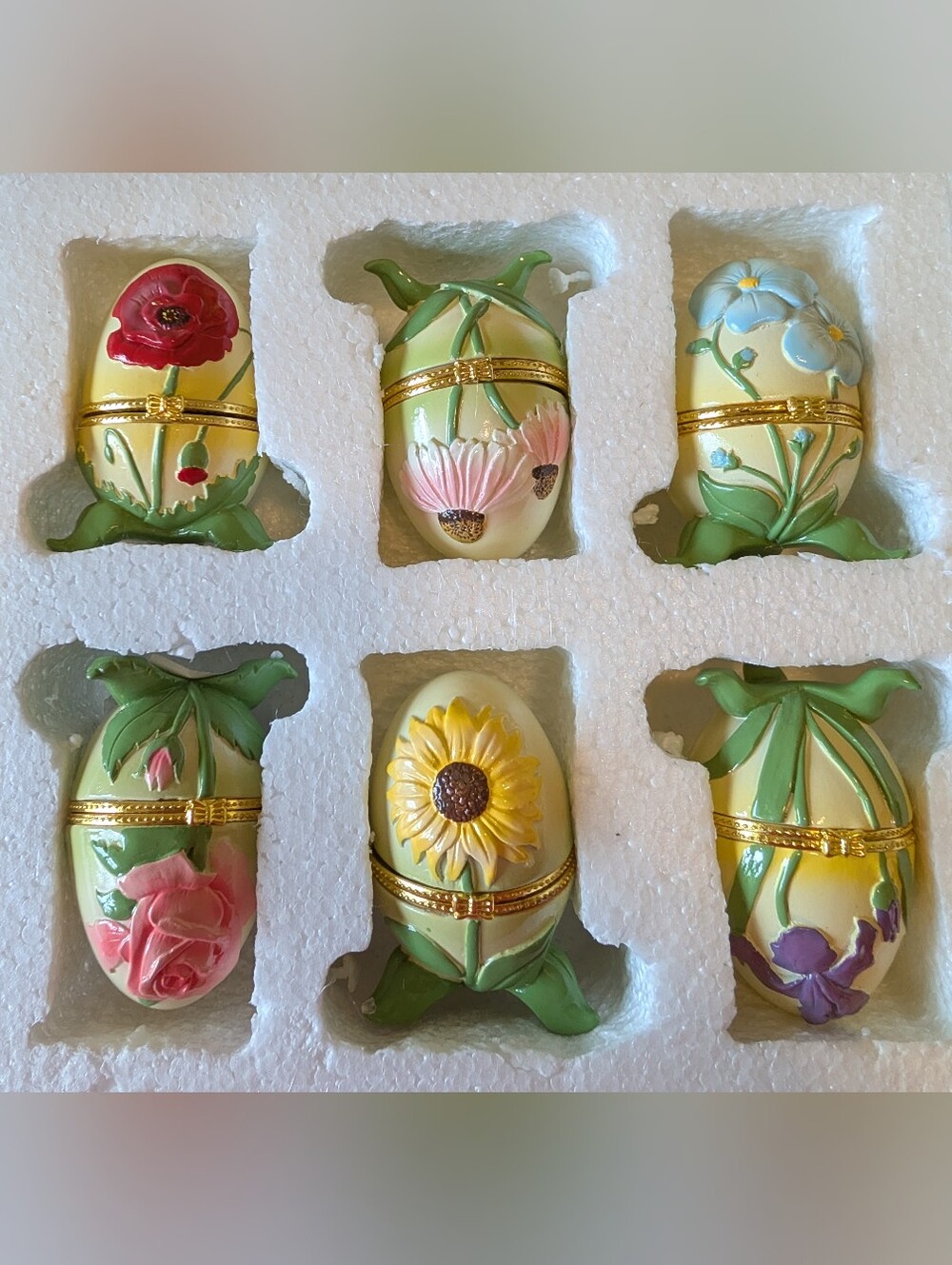 24 Enamel Collectible Egg Trinket Boxes, Great For Favors, Brand New In Box